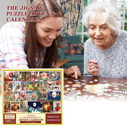 1000pcs Advent Calendar Jigsaw Puzzles Christmas Countdown Gift