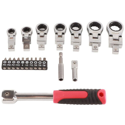 20Ps Ratchet Wrench Set Screwdriver Bit Kit