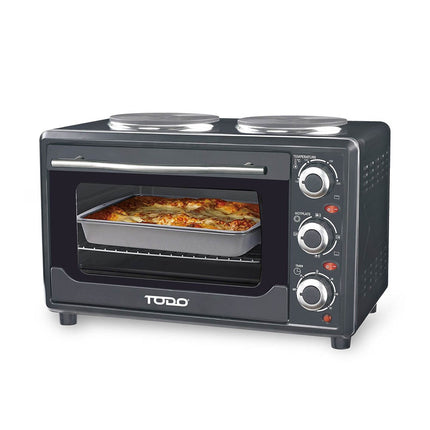 23L Benchtop Electric Oven Twin Hotplate 10A 1500W 1400W