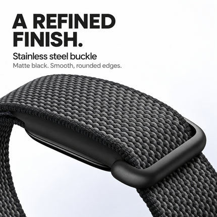 For Google Fitbit Air Performance Loop Band Recycled Polyester Adjustable Strap Black