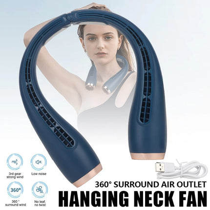 Rechargeable Portable Neck Fan Personal Hanging Bladeless Cooling Fan Hands-Free