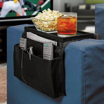 6 Pocket Organiser Sofa Couch Armrest Remote Storage Holder Handrail Tray Bag