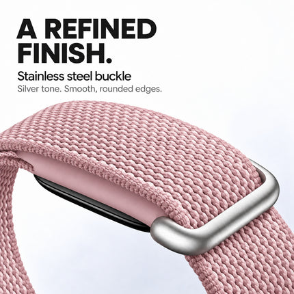 For Google Fitbit Air Performance Loop Band Recycled Polyester Adjustable Strap Blush Pink