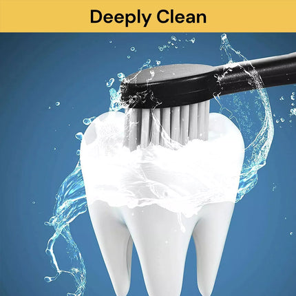 Electric Toothbrush Care tooth Toothbrush With 4 Brush Heads Rechargeable Black