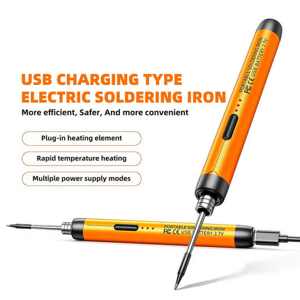 Electric Soldering Iron Kit Auto Sleep 3-Speed Temperature for Precision Repair Black