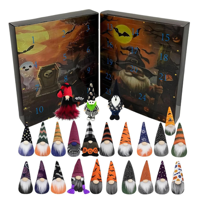 Halloween Gnome Advent Calendar with 31 Gnome Plush Toy Gonk Countdown Calendar A 24 Days(24 Gnomes)