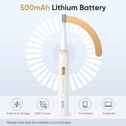 Electric Toothbrush Rechargeable With 12 Brush Heads 5 Modes Timer