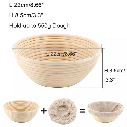 Set Of 2 Round and Oval Banneton Bread Proofing Basket Sourdough Tools Kit