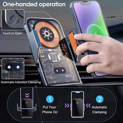 15W Car QI Wireless Charger Fast Charging Mount Air Vent Stand Phone Holder Dock