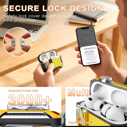 Apple Airpods Pro 3 (2025) Case Cover Heavey Duty Shockproof Protector Yellow