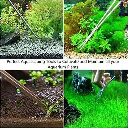 6PCS Aquarium Tool Kit Stainless Steel Aquatic Plant Tweezers Scissors Spatula Set