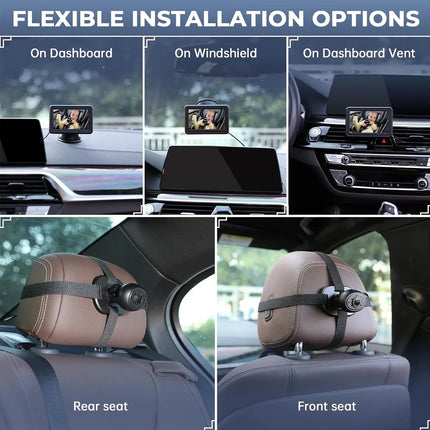4.3'' Baby Car Camera HD 1080P Rear-Facing Infant Monitor Night Vision Wide View