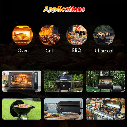 Wireless BBQ Thermometer Bluetooth Food Probe Kitchen Temperature Meat Grilling