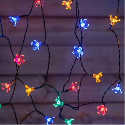200 LED 20M Multi Colour Cherry Blossom Flower Solar Christmas Lights