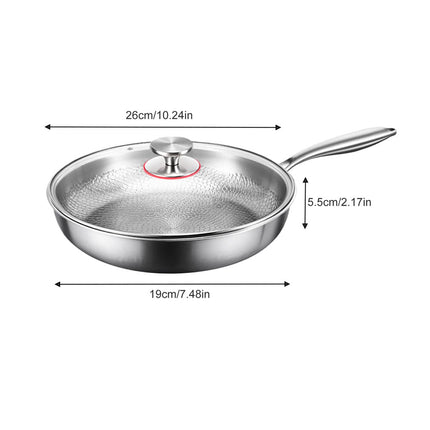 Titanium Frying Pan Life Time Non Stick Uncoated Fish Scale Surface lid (26Cm Covered)