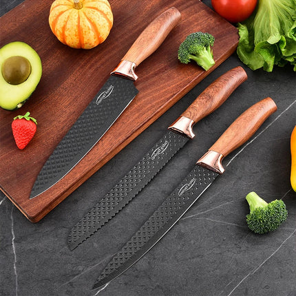 Kitchen Knife 9pcs Block Set Microsharp Knives Stainless Steel Gift Scissor Tool