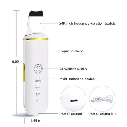 Facial Skin Scrubber Ultrasonic Dirt Cleaning Blackhead Remover Face Clean Care