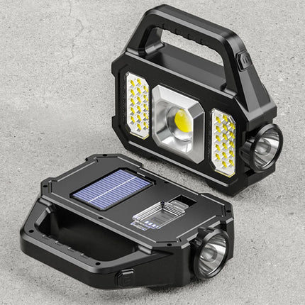 Portable LED Search Light Solar USB Rechargeable Flashlight Torch