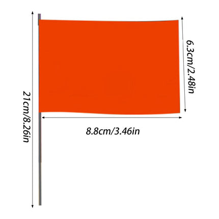 100Pcs Marking Flags Lawn Flag Markers Waterproof Non-Fading PVC Landscape Flags Orange