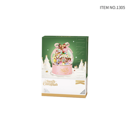 LED Christmas Candy House Snow Globe Crystal Ball Building Set Gift Kids Adults