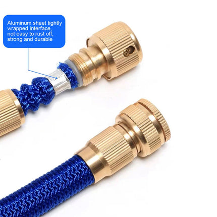100FT Expandable Flexible Garden Water Hose Pipe Spray Gun Blue Garden Hose Pipe