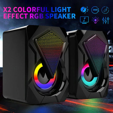 Surround Sound Speakers Wired for Desktop Computer Gaming Bass USB System LED