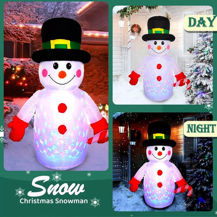 Inflatable Christmas Snowman With Disco Light 1.2M Xmas Decoration Outdoor