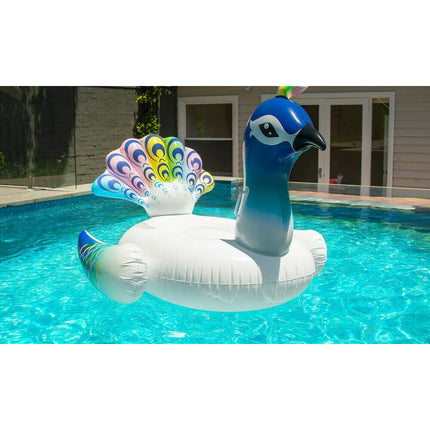 Swim Pool Beach Inflatable Peacock Ride-On-Float Beach Fun Toy Lounge