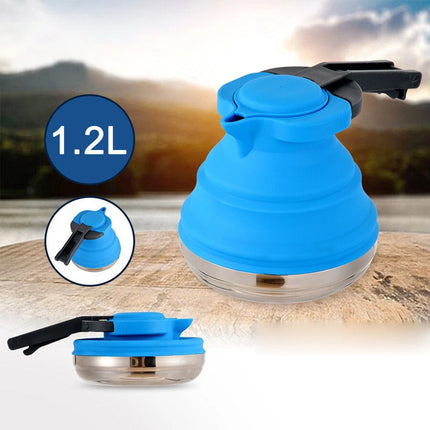 1.2L Collapsible Kettle Outdoor Hiking Camping Silicone Water Pot Gas Stove Hob