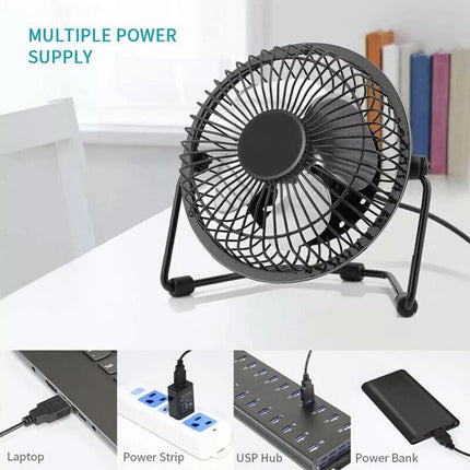 8Inch Portable USB Table Fan Mini USB Desk Fan Small Quiet Personal Cooler