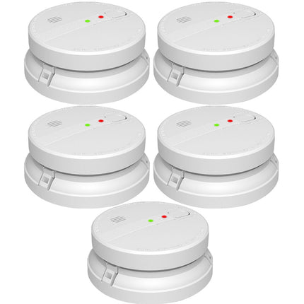 5 Packs PHOTOELECTRIC 240V Hard Wired Photoelectric Smoke Alarm With 9V Backup Battery