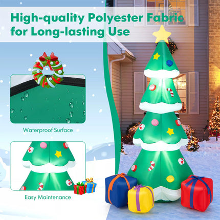 1.8M Inflatable Christmas Tree Decor with Built-in LED Light & Waterproof Blower