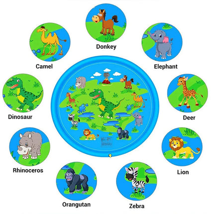 170CM Kids Sprinkler Water Mat Splash Play Pad Inflatable Spray Pool Toy Dinosaur