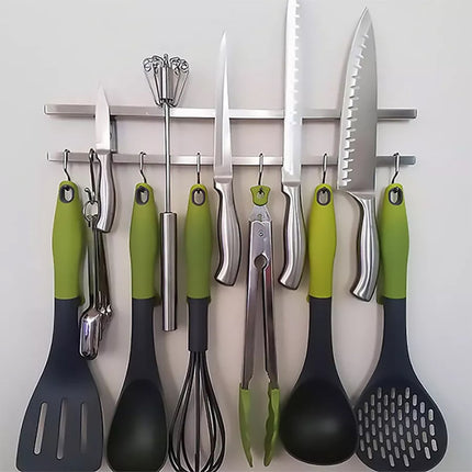 Stainless Steel Magnetic Knife Holder Wall Strip Kitchen Utensils Storage Rack