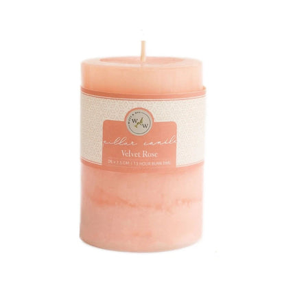 5x Scented Pillar candles  Scents Lemongrass Blue Magnolia Lavender Velvet Rose White Lily 5x7CM