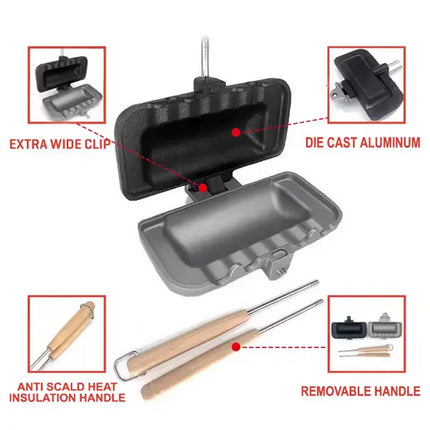 Sandwich Toastie Maker Toaster Machine Breakfast Non-Stick Camping Stove Toaster
