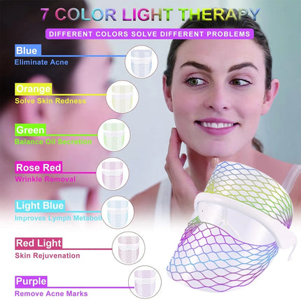 7 Color LED Light Photon Face Neck Mask Rejuvenation Skin Facial Therapy Wrinkle