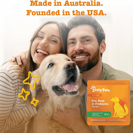 Zesty Paws Dog Probiotic Travel Pack 5 Chews Digestion Gut Health Pumpkin