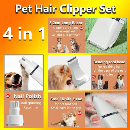 Professional Pet Cat Dog Clippers Grooming Kit Pet Hair Trimmer Electric Shaver