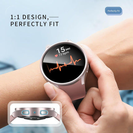 Rose Gold For Samsung Galaxy Watch 6 Case Screen Protector Clear 40mm 44mm Cover