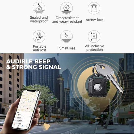 Red Apple AirTag Protective Case Waterproof TPU Cover Air Tag Tracker Loop Holder