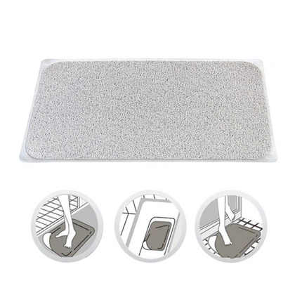 2PCS Anti Slip Loofah Shower Rug Non Slip Bathroom Bath Mat Carpet Water Drains