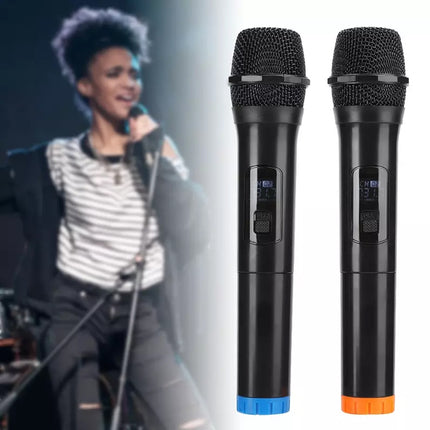 2X Wireless Microphone Handheld Cordless Professional Mic Receiver Karaoke