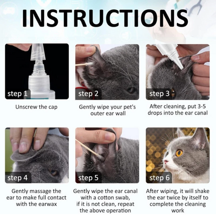 4PCS Cat Dog Ear Drops for Infection Antibiotics Fast Relief from Infections