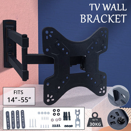 Full Motion TV Wall Mount Bracket Swivel Tilt 14 32 37 40 42 50 52 55 Inch LCD