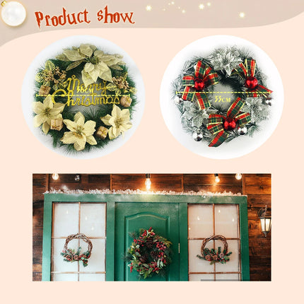 Christmas Xmas Wreath Garland Door Wall Tree Home Hanging Ornament Decor Glitter #5