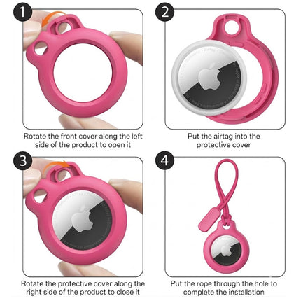 Apple AirTag Lanyard Case Protector Cover Pink