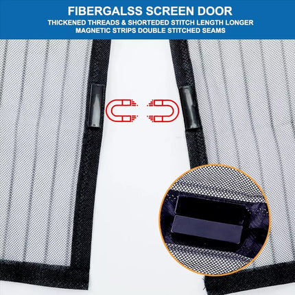 Oversize Magnetic Screen Door Heavy Duty Mosquito Bug Insect Net Screen Barrier