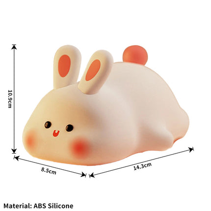 Big face rabbit patting small night light colorful toy ornaments