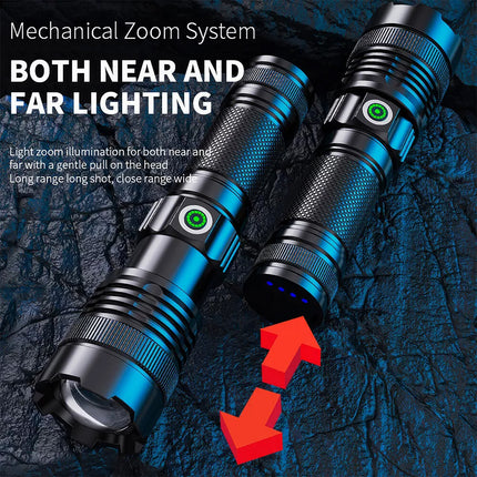 100000 Lumen Battery Rechargeable LED Torch Flashlight Camping Work Spotlight